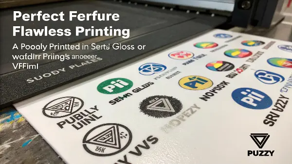 A comparison of a clear logo printed on a smooth surface next to a blurry logo on a rough surface.