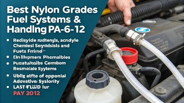 Nylon for Fuel Systems A close-up of a multi-layered nylon fuel line with connectors.