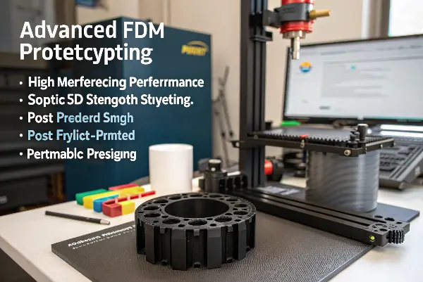 Functional FDM Part A strong, functional FDM printed part being tested for durability.