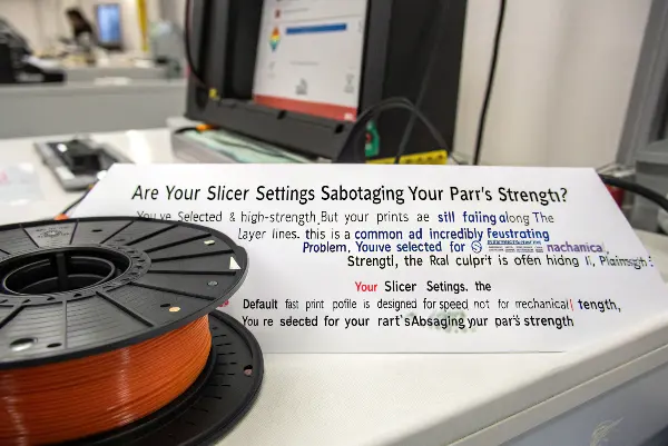 3D Printing Slicer Settings A screenshot of slicer software showing advanced settings like wall count and infill pattern.