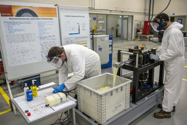 A person testing the fit of two prototype plastic parts together