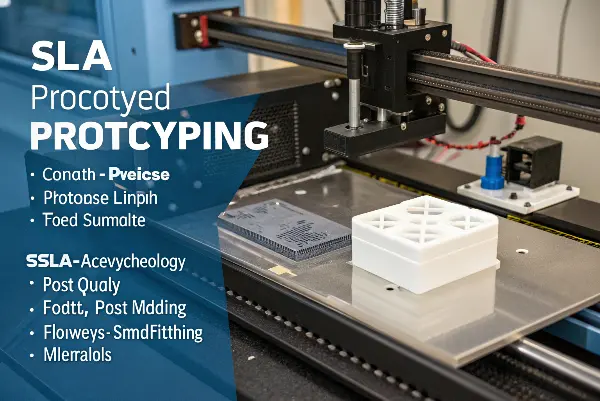 An incredibly smooth SLA prototype part next to a final injection-molded product