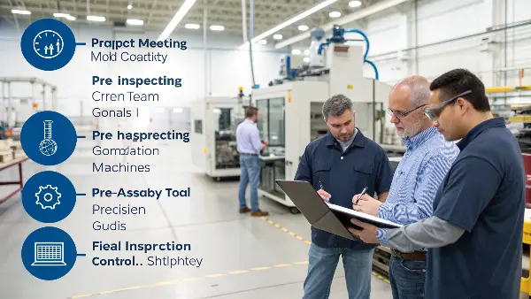 Mold Quality Control Inspection A quality inspector using a CMM machine