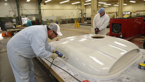 Mold Texturing and Finishing A mold cavity being textured