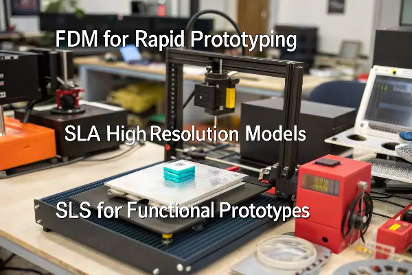 Choosing Prototyping Technology A variety of plastic prototypes made with different technologies like FDM, SLA, and CNC.