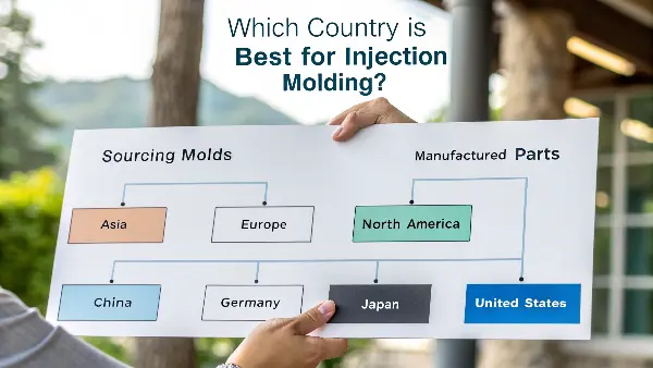 A world map with highlighted manufacturing hubs in Asia, Europe, and North America.