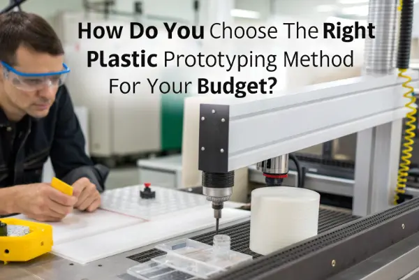 A collage of different plastic prototypes made with 3D printing, CNC machining, and vacuum casting.