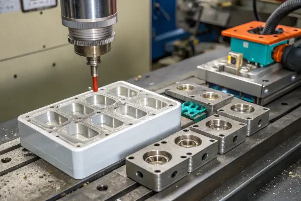 A flowchart showing the product development process from idea to mass production via injection molding.