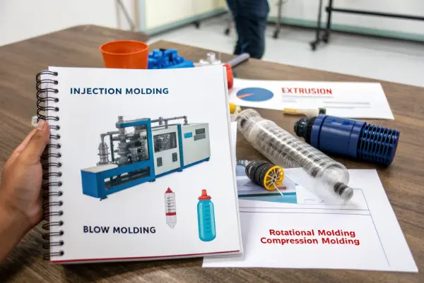 5 Types of Plastic Molding An infographic comparing the five main types of plastic molding processes.