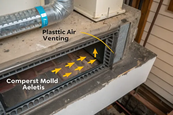 Mold venting slots closeup